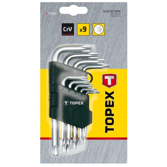 TOPEX torx set short t10-t50, crv stahl