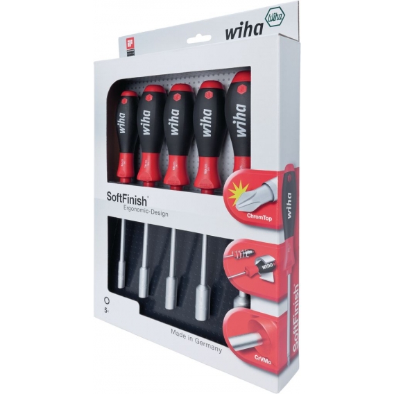 Wiha SoftFinish® Sechskant Steckschlüsselsatz, 5-tlg. (341 K5)