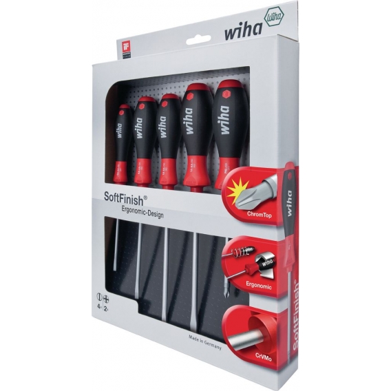 Wiha SoftFinish® Schlitz/Phillips Schraubendrehersatz, 6-tlg. (302 HK6 SO)