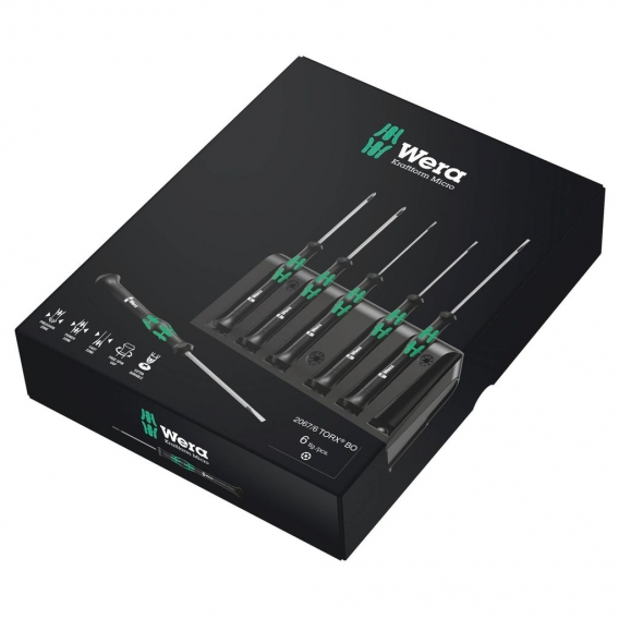 Wera 2067/6 Elektroniker TORX® BO-Schraubendrehersatz + Rack  05118154001