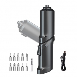 More about 3,5 N/M 12-teiliges tragbares Elektro-Schraubendreher-Bit-Set, USB-aufladbarer, faltbarer Elektro-Schraubendreher mit gebogenen 