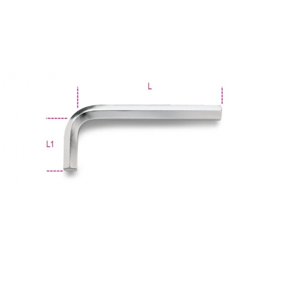 Beta Sechskant-Stiftschlüssel, gebogen, verchromt 96C/AS, Beta Variante:96C/AS1/8