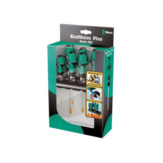 Wera 367/7 TORX® HF Kraftform Plus Schraubendrehersatz mit Haltefunktion + Rack  05223161001