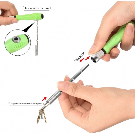 AcserGery Präzisions-Schraubendreher 32 in 1 Präzisions-Schraubendreher-Set DIY Repair Tool Kit, tragbares magnetisches Präzisio