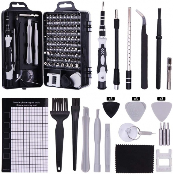 AcserGery 126-in-1-Präzisions-Schraubendreher-Kit-Werkzeuge, tragbares Torx-Magnet-Schraubendreher-Kit, mit vollständigem Dreiec