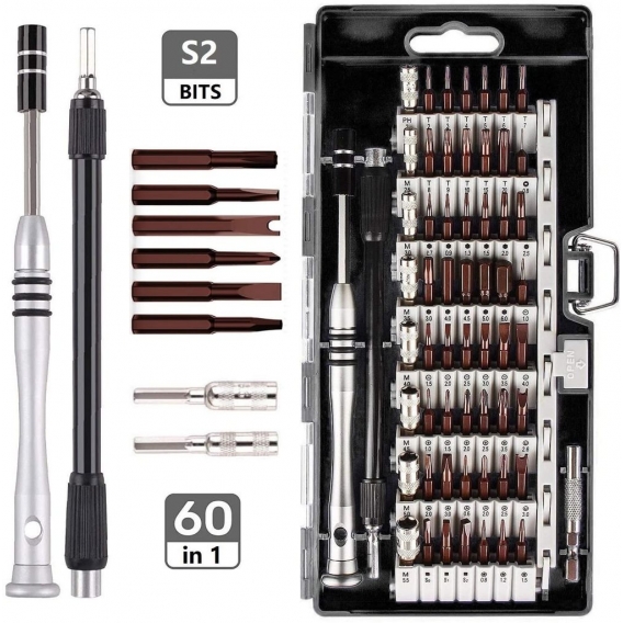 AcserGery Präzisions-Schraubendreher Präzisions-Schraubendreher-Kit, 60-in-1-Set, magnetischer Schraubendreher, Torx-Bit, Comput