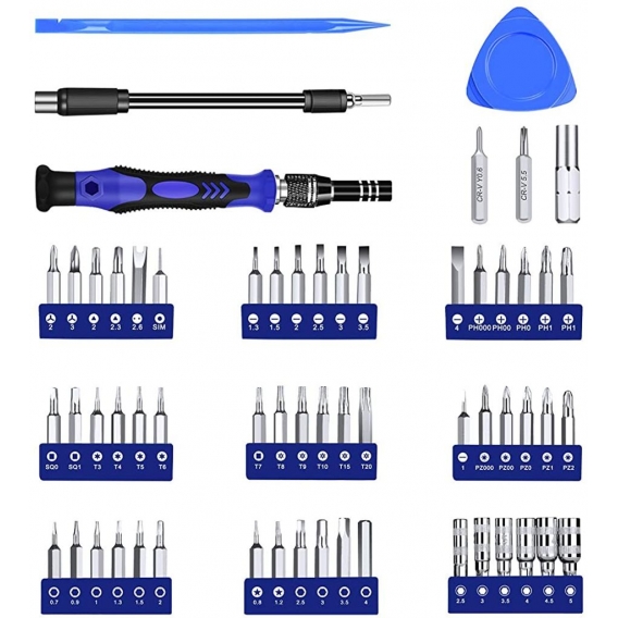 AcserGery 63-in-1-Magnet-Präzisions-Schraubendreher-Kit, 56-Bit-Schraubendreher-Reparaturwerkzeuge und weiteres Zubehör, für Mob