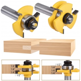 More about AcserGery 3 Flöten-T-förmige Nut- und Federschneider-Sets Holzbearbeitungs-Schneidwerkzeug (2 Stück/Satz, Schaftdurchmesser: 12,
