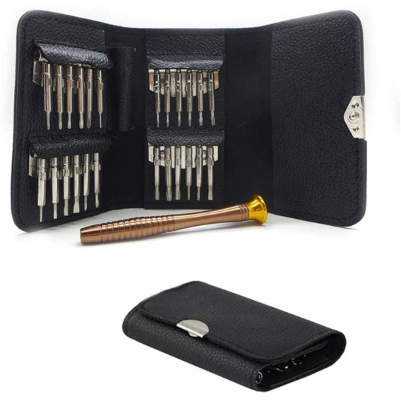 AcserGery Tragbares 25-in-1-Schraubendreher-Reparatur-Werkzeug-Set, Pentalobe P5 Torx T5-Schraubendreher für Computer, MacBook P