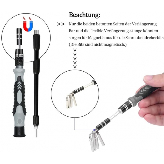 Pyzl Präzisions-Bit-Set, 122 IN 1 Mini-Präzisions-Schraubendreher-Set, tragbares Reparaturset für Computer/Laptop/iPhone/Brille,