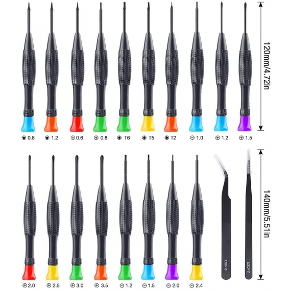 Pyzl Magnetisches Präzisions-Schraubendreher-Set, 20 Stück Mini-Schraubendreher, Kleiner Präzisions-Schraubendreher, Mini-Magnet