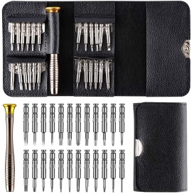 More about Pyzl Mini 25 in 1 Präzisions-Schraubendreher-Set, 25-teiliges Schraubendreher-Set Reparaturwerkzeuge, Set mit Ledertasche, Schra