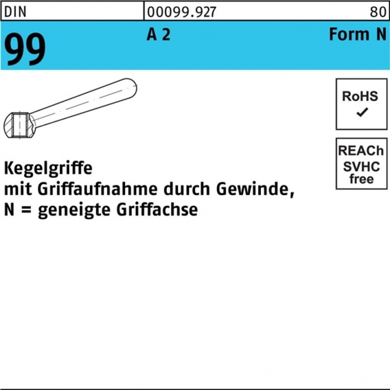 Kegelgriff DIN 99 N 80 M 10 A 2 geneigte Griffachse