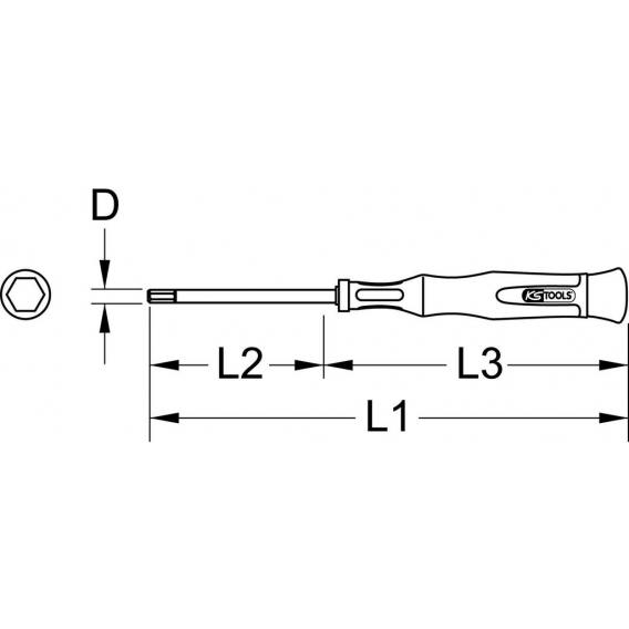 KS TOOLS Feinmechanik-Schraubendreher für Innensechskantschrauben - mit Kugelkopf, 3,0 mm