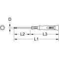 KS TOOLS Feinmechanik-Schraubendreher für Innensechskantschrauben - mit Kugelkopf, 3,0 mm