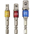 AcserGery 3-teiliger Sechskant-Adapter-Steckmutter-Adapter auf 1/4"/1/2"/3/8", Steckschlüssel-Schrauben-Mutter-Set Verbindungsko