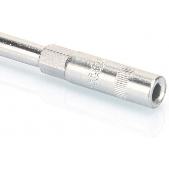 Pyzl 1 x 6–19 mm langer Steckschlüssel, Sechskant, T-Form, Silber