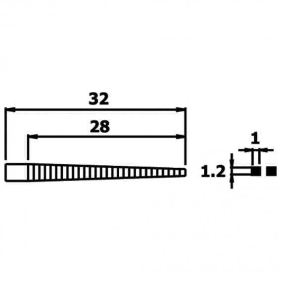 WETEC ECO Mini-Flachzange, lang, Greifflächen geriffelt, 1,2 mm, ESD-Griffe PN2005-SD