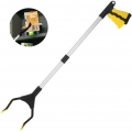 Garten Greifer,Greifzange,Faltbare Greifer Aluminium 0°-180°Abgewinkelter Arm,90°Drehbarer Kopf,83cm Lang Greifer Werkzeug,Müllz