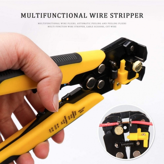 AcserGery Abisolierzange Abisolierzange, automatische Zange mit Präzisionseinstellung Kabel AWG 22-10 (0,56,0 mm²) zum Abisolier