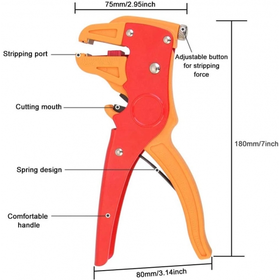 AcserGery Abisolierzange Automatische Abisolierzange und -schneider, einstellbares Abisolierwerkzeug für isolierte Kabel für die