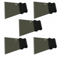 5er Set DEWEPRO Kleberspachtel - Trapezspachtel - Zahnspachtel - Zahnung: 4x4mm - mit Kunststoff-Griff - Breite: 180mm