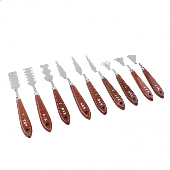 9pcs Edelstahl Malmesser Spachtel Messer Palette Messer Für Künstler Acrylmisch Malerei