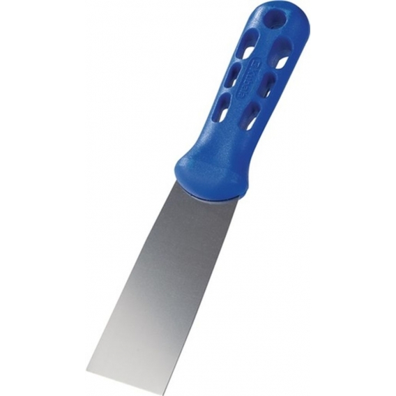 Malerspachtel Breite 40 mm hochglanz-poliert Kunststoff flachoval, blau Edelstahl rostfrei