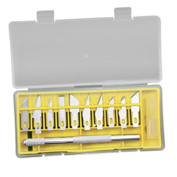 10-teiliges professionelles Präzisions-Handwerksmesser-Set für Scrapbooking, Schablonenschneider, Kunstmodellierung Farbe Gelb