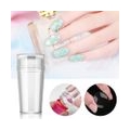 Nail Art Stamper, Silikon Clear Nail Stamping Jelly mit Schaber, transparenter sichtbarer Körper, keine Fehlplatzierung für DIY 