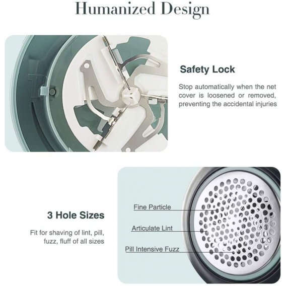AcserGery Pilling-Rasierer, wiederaufladbarer USB-Stoff-Pilling-Rasierer, tragbarer Kleiderreiniger, Pulloverreiniger mit 2 6-Kl