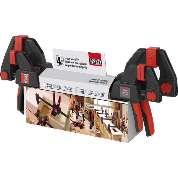 Bessey Einhandzwingen-Set 4-tlg. 2x EZM 15/6 2x EZL 30/8 EZM-EZL-SET