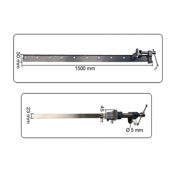 2 Stück  Fugzwinge  1500 mm aus Gusseisen