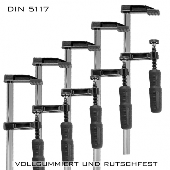 STAHLWERK 5er Set Schraubzwingen Klemmzwingen F-Zwingen DIN 5117 50 x 250 mm