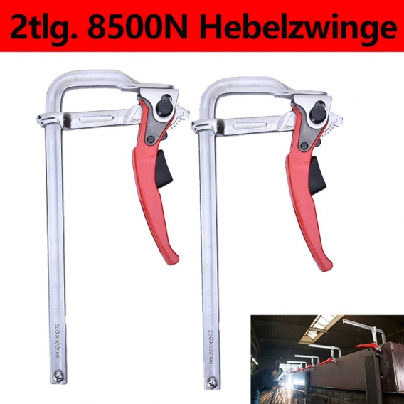 XERSEK 2tlg Tischzwinge Hebelzwinge Schnellspanner Einhandzwinge 8,500N 200x80mm zum Schleifen, Schneiden