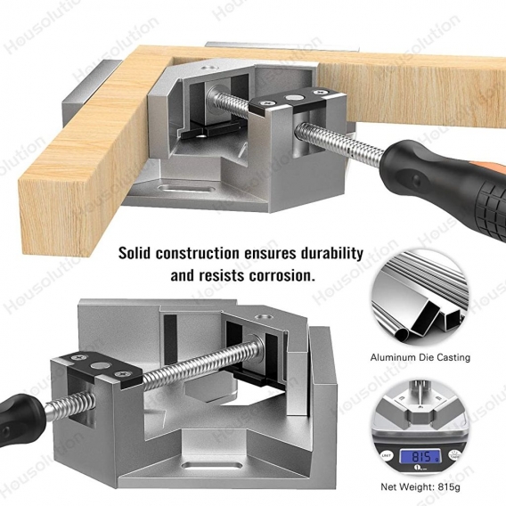 AcserGery Rechtwinklige Klemme, Aluminiumlegierung 90°-Winkelklemme Rechtwinklige Klemme Aluminium-Schraubstock Schweißklemme mi