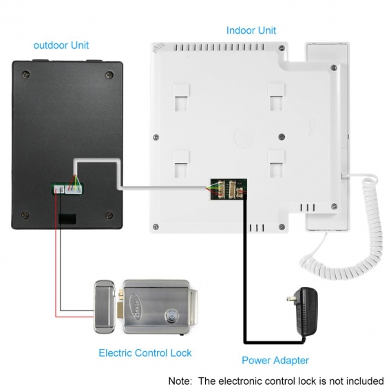 KKmoon 4,3 Zoll LCD Monitor Verdrahtete Video Intercom Tuerklingel Kits Unterstuetzung Nachtsicht Kamera Zwei-Wege Audio Regendi