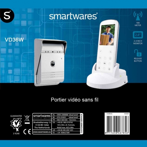 SMARTWARES VD36W Video-Türgegensprechanlage
