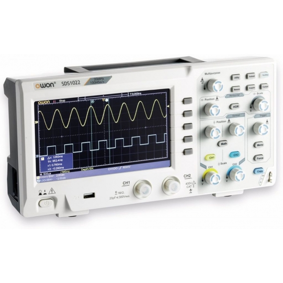 OWON LCD Speicher-Oszilloskop SDS1022, 2-Kanal, 20 MHz, USB