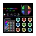 Smart Wifi LED RGB Lichtbaender 16.4ft. 5050 Farbwechsellichter mit Voice & APP & 24 Tasten Fernbedienung Tape Lights Weihnachts