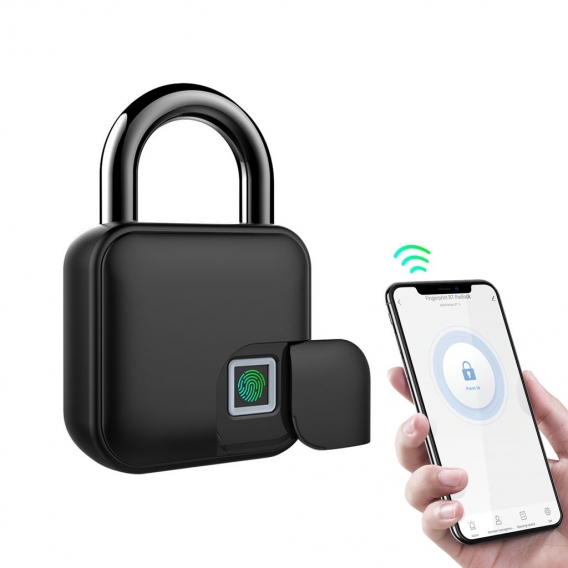 Smart Padlock Fingerprint & APP Entsperren 300mAh Wiederaufladbarer Fingerabdruck BT Lock Keyless 10 Sets Fingerabdruecke IP65 W