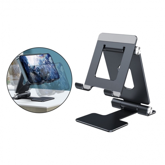 Handy Stehen Verstellbare, desktop-Halter Aluminium Tragbare Telefon Dock Kompatibel mit  5 6 7 8 11  Mini X XR XS Max Farbe Gra