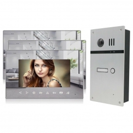 More about 2 Draht Video Türsprechanlage in Silber mit 170 Grad Kamera und Spiegelmonitor 3x 7 Zoll Monitor