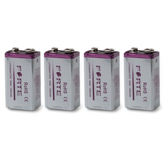 4 x 9V Lithium Blockbatterie Rauchmelder 1200mAh Feuermelder E Block Batterie
