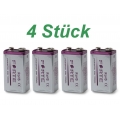 4 x 9V Lithium Blockbatterie Rauchmelder 1200mAh Feuermelder E Block Batterie