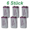 6 x 9V Lithium Blockbatterie Rauchmelder 1200mAh Feuermelder E Block Batterie