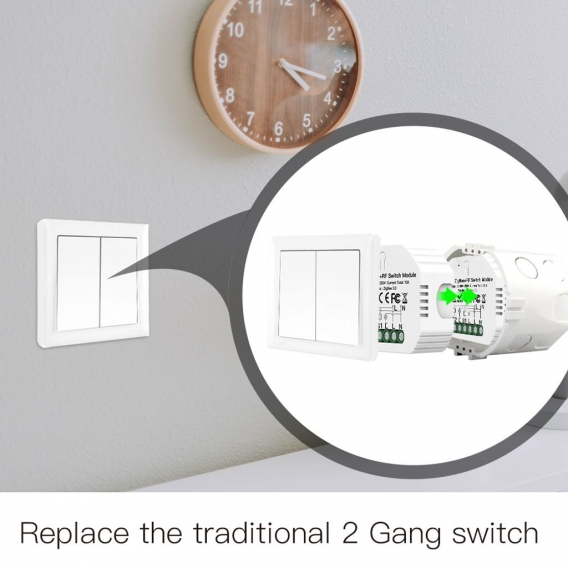 2-Gang-ZigBee-Schaltermodul Verstecktes Design ZigBee 3.0 Intelligente Lichtschalter-Sprachsteuerung Kompatibel mit Alexa / Goog