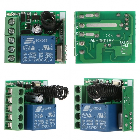 Smart Home 433 MHz DC 12V 1CH Drahtloser Fernschalter Relais Empfaenger Sender Universelles Fernbedienungsschaltermodul und HF-S