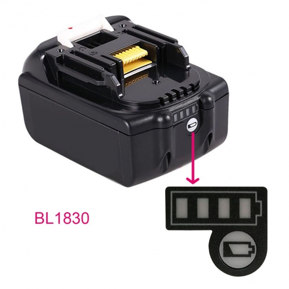 Haltbarer Batterie-LED-Schlüsselaufkleber, BL1830 BL1430 Batteriekapazitäts-Aufkleber für Makita 18V 14,4V Lithium-Batterie (10 