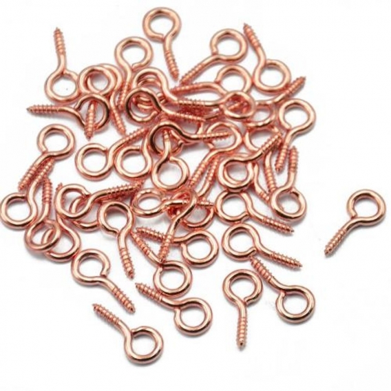 12 x 50 Stk. Tiny Mini Eye Pins Eyepins Hooks Ösen Screw Threaded Peg 16 X 7 Mm